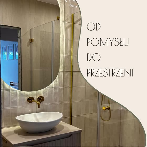 Realizacja łazienki w złocie, Instagram WIZJA Interior Design